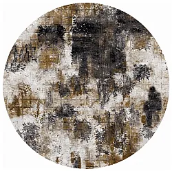 Tappeto rotondo - Flores (nero/marrone/bianco)