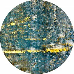 Tappeto rotondo - Mira (giallo-blu)