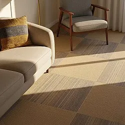 Moquette - Almeria Piastrelle tessili 24 pz. (a righe irregolari marrone)