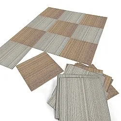 Moquette - Almeria Piastrelle tessili 24 pz. (a righe irregolari marrone)