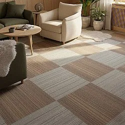 Moquette - Almeria Piastrelle tessili 24 pz. (a righe irregolari grigio)