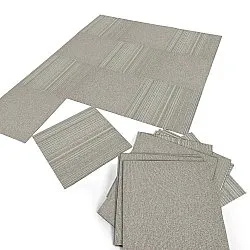 Moquette - Almeria Piastrelle tessili 24 pz. (a righe irregolari grigio)