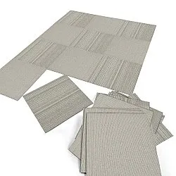 Moquette - Almeria Piastrelle tessili 24 pz. (a righe grigio)