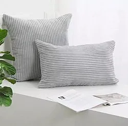 Federa - Striped Velvet 50 x 50 cm (grigio)