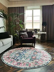 Tappeto rotondo - Bouhjar (blu/rosa/multi)