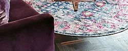 Tappeto rotondo - Bouhjar (blu/rosa/multi)
