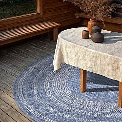 Tappeto rotondo - Indoor/Outdoor Angus (blu)