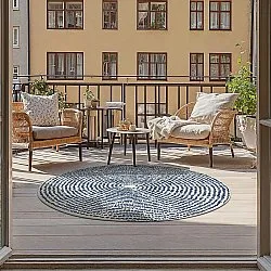 Tappeto rotondo - Brussels Swirl (blu)
