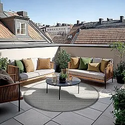 Tappeti rotondi - Indoor/Outdoor Kendall (cream/grigio)