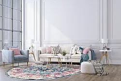 Tappeto rotondo - Bouhjar (blu/rosa/multi)