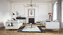 Tappeto Wilton - Cerasia (blu/bianco/oro)