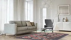 Tappeto Wilton - Florina (grigio/blu/arancia)