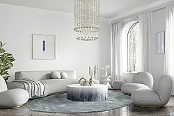 Tappeto rotondo - Jodhpur Special Luxury Edition (blu/grigio)