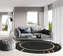 Tappeto rotondo - Cerasia (nero/oro)