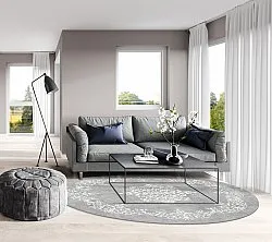 Tappeto rotondo - Santi (grigio/bianco)