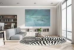 Tappeto rotondo - Zebra (nero/bianco)