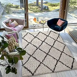 Tappeto A Pelo Lungo - Alcott Natural Cotton Shaggy (nero/bianco)