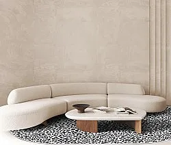 Tappeto ovale - Leopard (nero/bianco)