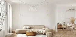 Tappeto rotondo - Morino (beige/bianco/oro)