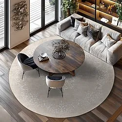 Tappeto rotondo - Santi (beige/bianco)
