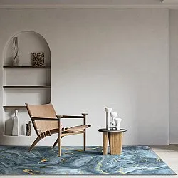 Tappeto Wilton - Storm (blu/oro)