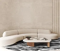 Tappeto ovale - Zebra (nero/bianco)