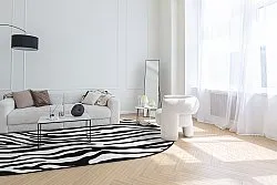 Tappeto ovale - Zebra (nero/bianco)