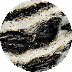 Tappeti rotondi - Juniper (nero/bianco/oro)