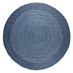 Tappeto rotondo in juta - Amasia (blu)