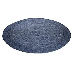 Tappeto rotondo in juta - Amasia (blu)