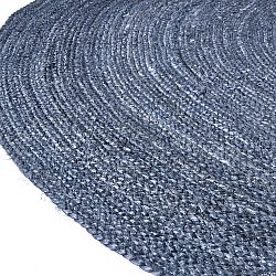 Tappeto rotondo in juta - Amasia (blu)