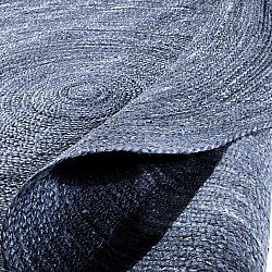 Tappeto rotondo in juta - Amasia (blu)