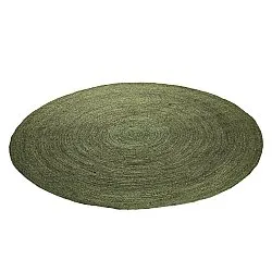 Tappeto rotondo in juta - Amasia (verde militare)
