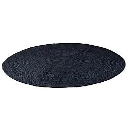 Tappeto rotondo in juta - Amasia (blu scuro)