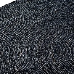 Tappeto rotondo in juta - Amasia (blu scuro)