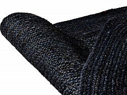 Tappeto rotondo in juta - Amasia (blu scuro)