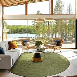 Tappeto rotondo in juta - Amasia (oliva)