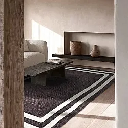 Tappeto In Iuta - Jessore (tortora scuro/bianco)