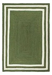 Tappeto In Iuta - Jessore (verde militare/bianco)