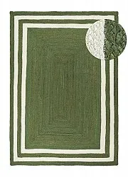 Tappeto In Iuta - Jessore (verde militare/bianco)