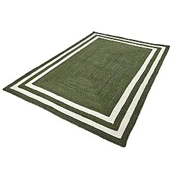Tappeto In Iuta - Jessore (verde militare/bianco)