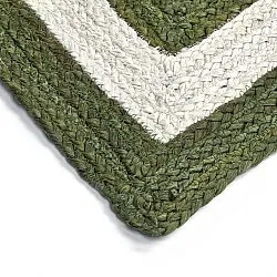 Tappeto In Iuta - Jessore (verde militare/bianco)