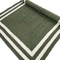 Tappeto In Iuta - Jessore (verde militare/bianco)
