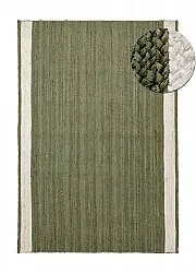 Tappeto In Iuta - Senaki (verde militare/bianco)