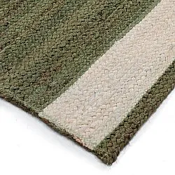 Tappeto In Iuta - Senaki (verde militare/bianco)