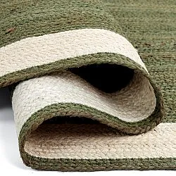 Tappeto In Iuta - Senaki (verde militare/bianco)