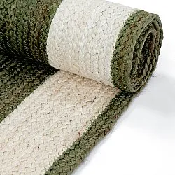 Tappeto In Iuta - Senaki (verde militare/bianco)