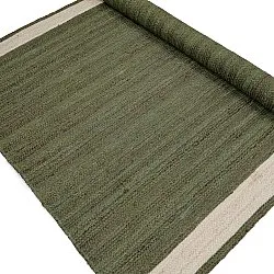 Tappeto In Iuta - Senaki (verde militare/bianco)