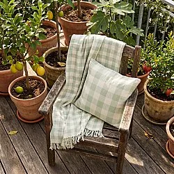 Federa - Isela check cotton cushion cover (crema/verde chiaro)