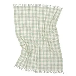 Coperte - Isela check cotton throw (crema/verde chiaro)